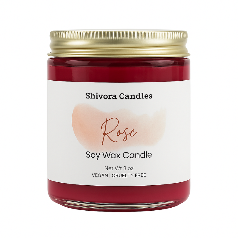Rose soy wax candle 
