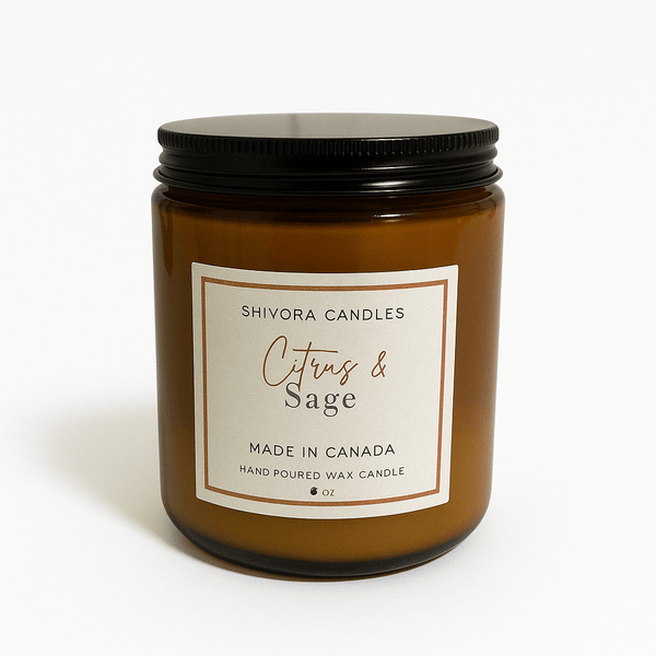 Citrus & Sage Soy Wax Candle – 8 oz | Clean, Herbal & Uplifting Home Scent - Shivora Candles