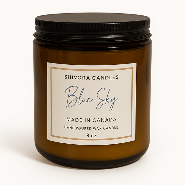 Blue Sky Soy Wax Candle – 8 oz - Shivora Candles