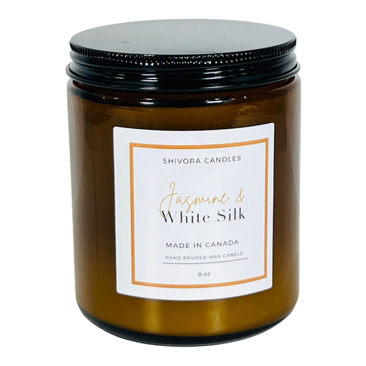 Shivora JASMINE & WHITE SILK Fragrance Candle 8 Ox