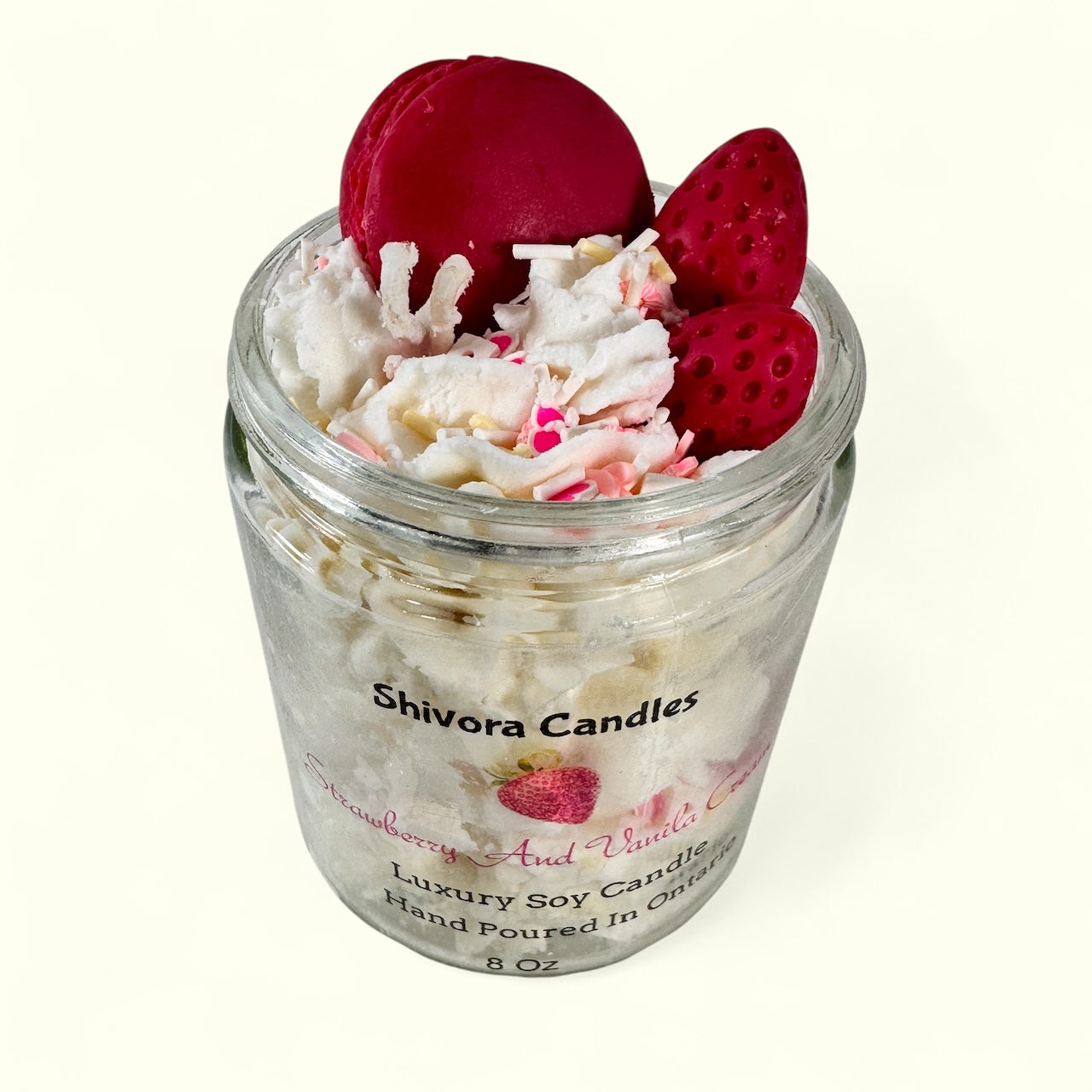 Shivora Dissert Candle With Strawberry and Vanilla Cream 9 0z