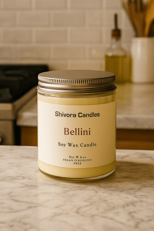 Bellini Scented Soy Wax Candle – 8 oz | Fruity, Sparkling & Peach-Infused Aroma - Shivora Candles