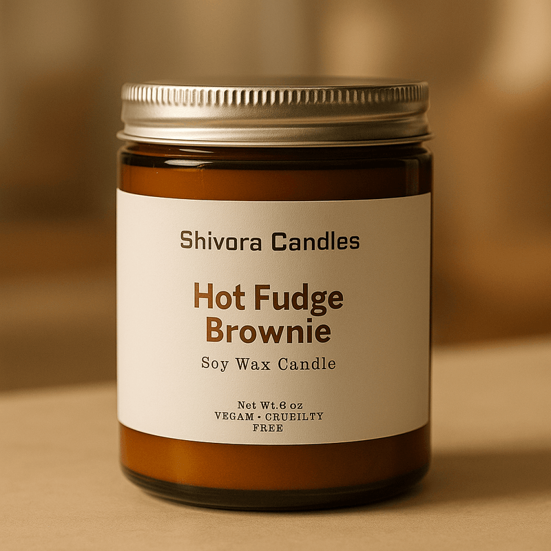 Hot Fudge Brownie Soy Wax Candle – 8 oz | Rich Chocolate Dessert-Inspired Scent - Shivora Candles
