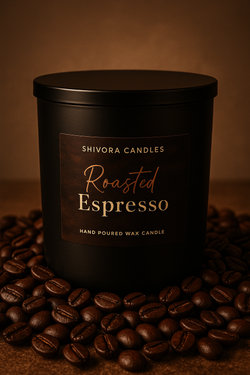 Roasted Espresso Soy Wax Candle – 10 oz | Bold Coffeehouse Scent in Large Jar - Shivora Candles