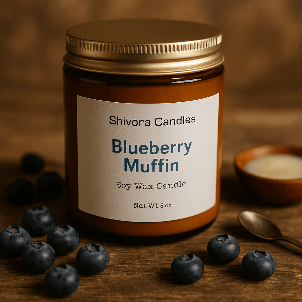Blueberry Muffin Soy Wax Candle – 8 oz | Sweet Bakery-Inspired Scent - Shivora Candles