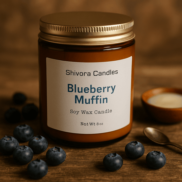 Blueberry Muffin Soy Wax Candle – 8 oz | Sweet Bakery-Inspired Scent - Shivora Candles