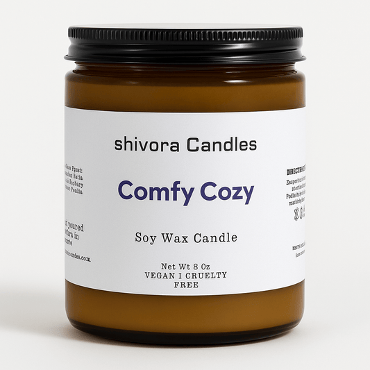 Comfy Cozy Soy Wax Candle – 8 oz | Warm, Soft & Comforting Scent for Home - Shivora Candles