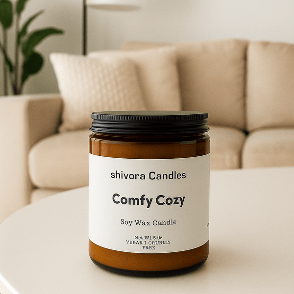 Comfy Cozy Soy Wax Candle – 8 oz | Warm, Soft & Comforting Scent for Home - Shivora Candles