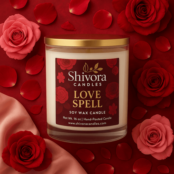 Love Spell Candle – 10 oz White Jar | Apricot Coconut Soy Wax | Romantic Floral Scent