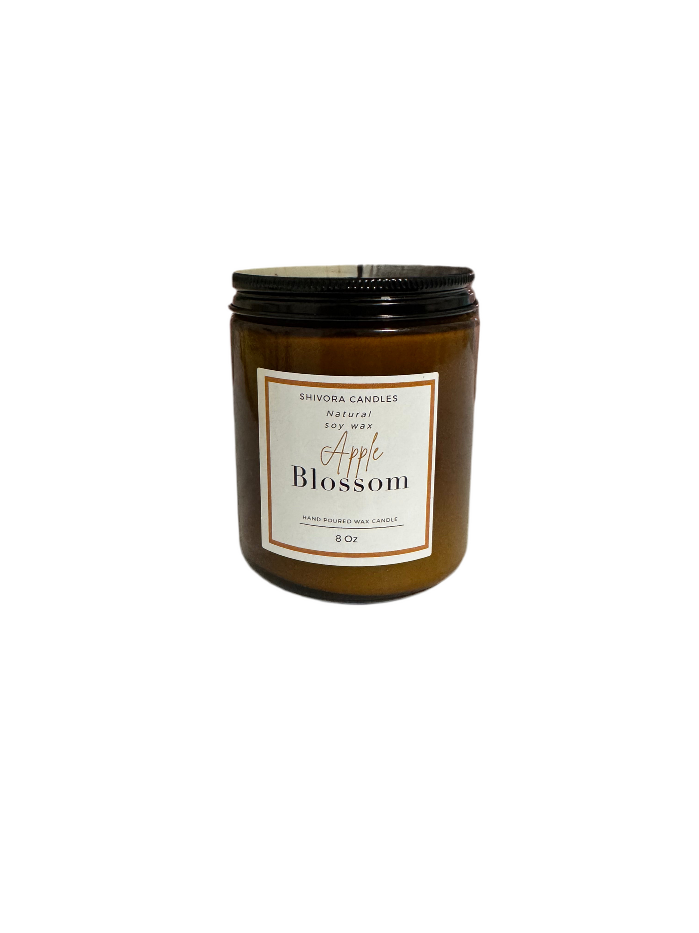 Soy wax Apple Blossom Candle emitting gentle floral fragrance