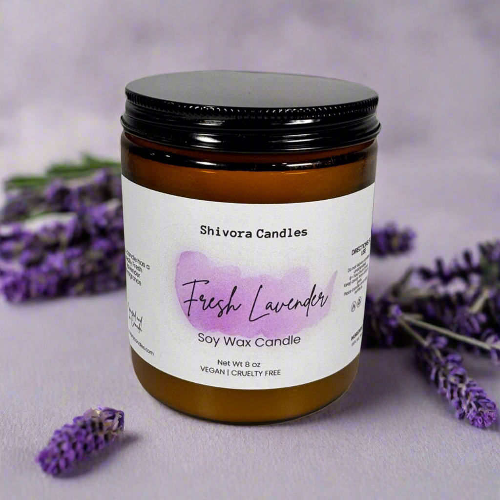Fresh Lavender Scented Candle - Shivora Candles