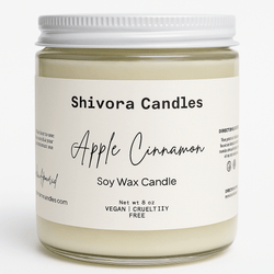Apple Cinnamon Soy Wax Candle – 8 oz | Warm, Sweet & Spiced Fall Scent - Shivora Candles
