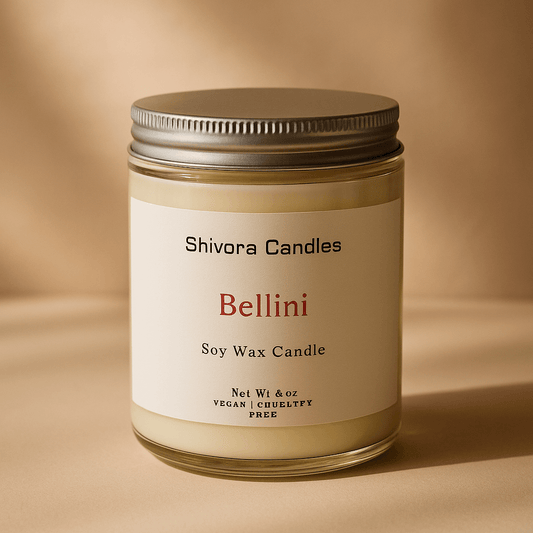 Bellini Scented Soy Wax Candle – 8 oz | Fruity, Sparkling & Peach-Infused Aroma - Shivora Candles