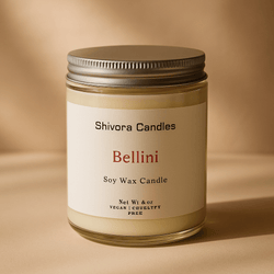 Bellini Scented Soy Wax Candle – 8 oz | Fruity, Sparkling & Peach-Infused Aroma - Shivora Candles