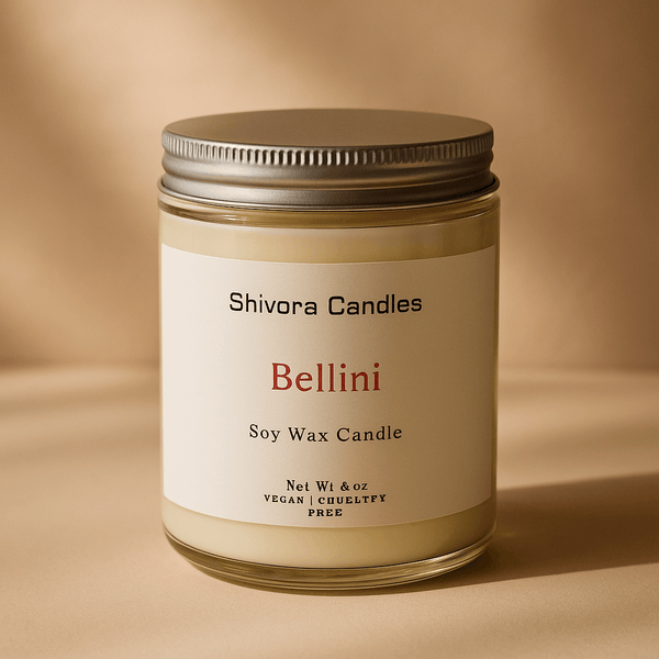 Bellini Scented Soy Wax Candle – 8 oz | Fruity, Sparkling & Peach-Infused Aroma - Shivora Candles