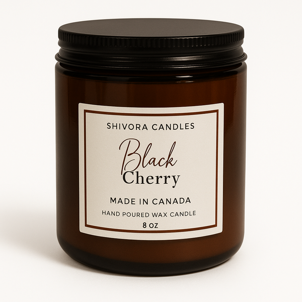 Black Cherry Soy Wax Candle – 8 oz | Bold, Juicy & Darkly Sweet Scent - Shivora Candles