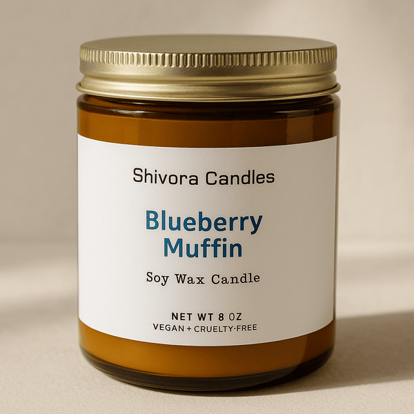 Blueberry Muffin Soy Wax Candle – 8 oz | Sweet Bakery-Inspired Scent - Shivora Candles