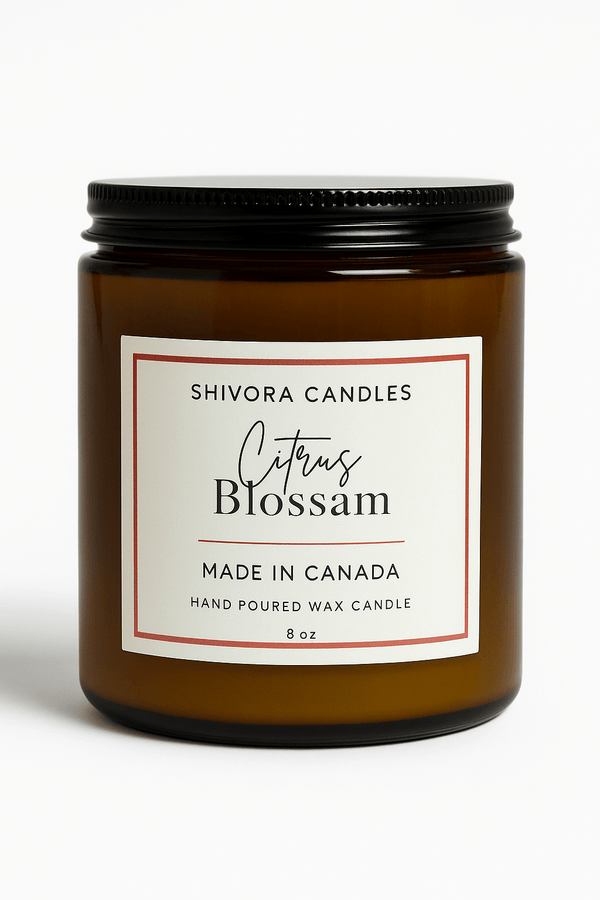 Citrus Balsam Soy Wax Candle – 8 oz | Bright, Fresh & Woodsy Clean Scent - Shivora Candles