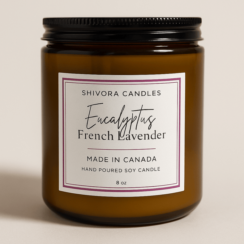 Eucalyptus & French Lavender Soy Wax Candle – 8 oz - Shivora Candles