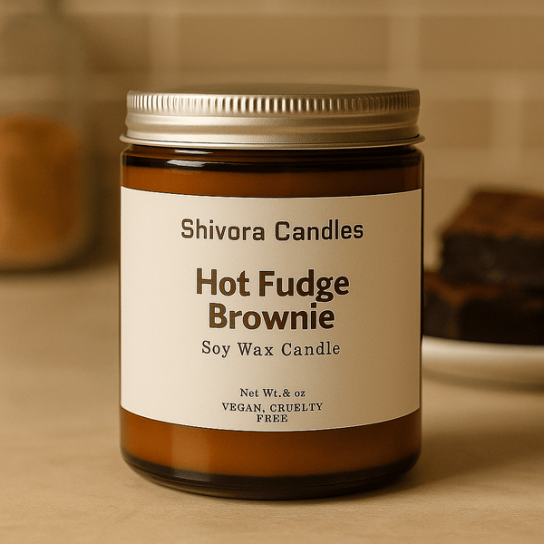 Hot Fudge Brownie Soy Wax Candle – 8 oz | Rich Chocolate Dessert-Inspired Scent - Shivora Candles