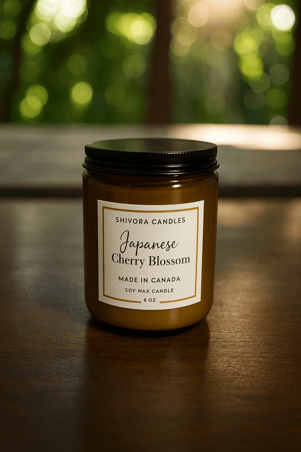 Japanese Cherry Blossom Soy Wax Candle – 8 oz | Soft Floral & Elegant Scent - Shivora Candles