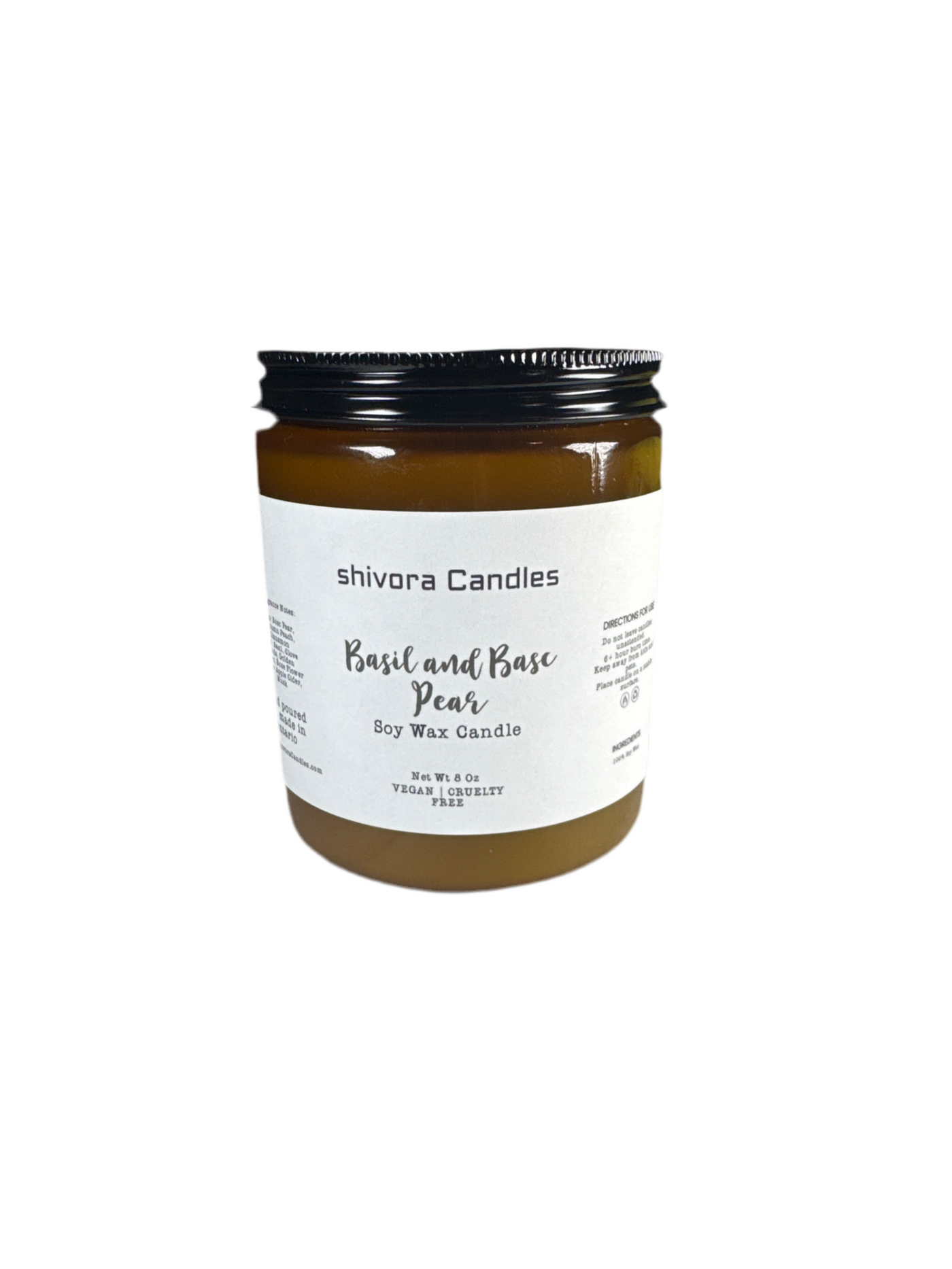 Basil and  Base Pear Scented Candle