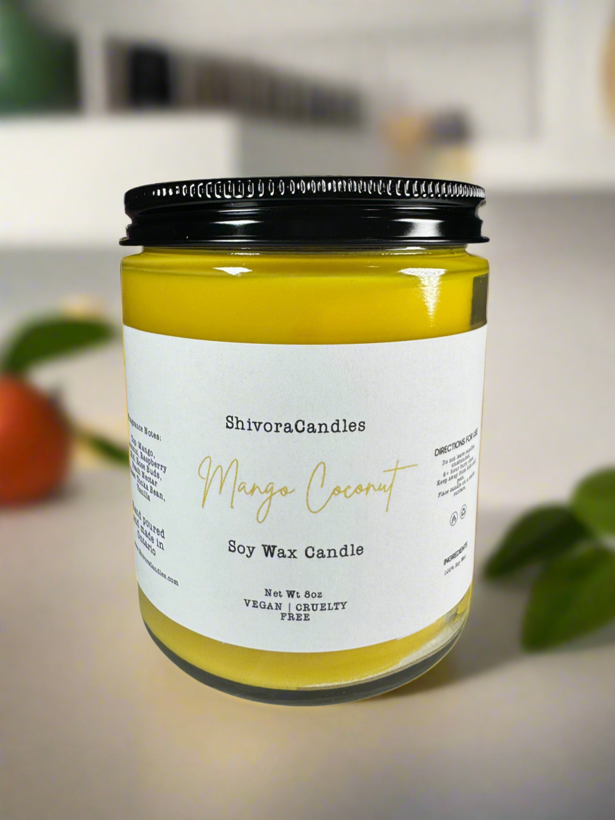 Mango Coconut Scented Candle - Shivora Candles
